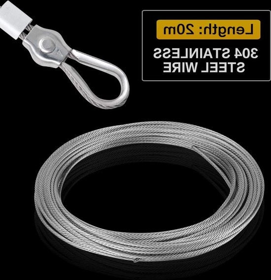 304 Cavi a Filo di Acciaio Inox per Volo - Cavo di Acciaio Inox per Pesca - Manubrio per Terrazze - 25 Mm.