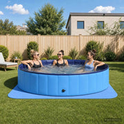 Tappetino per piscina 49 pz Ø 408 cm Rotondo Schiuma EVA Blu 42042644