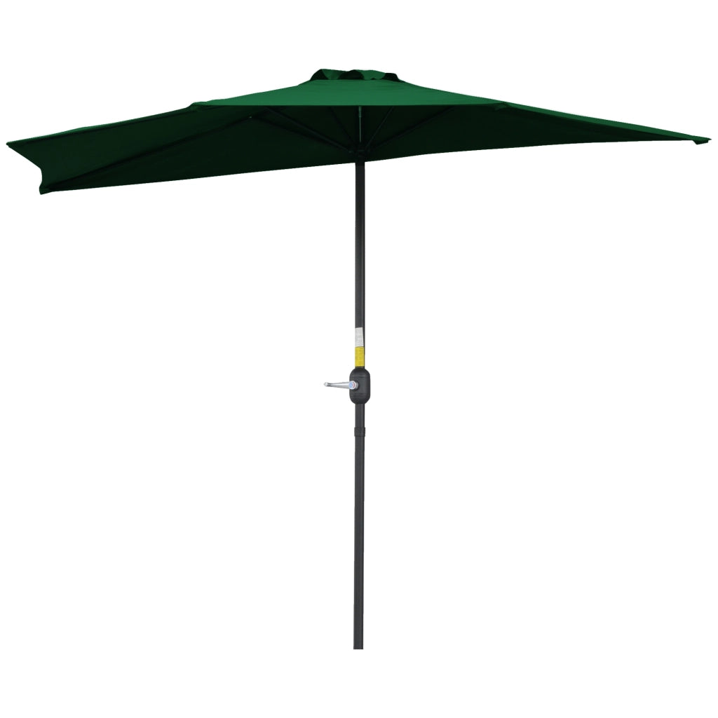 Ombrellone da balcone a parete con 5 aste ¨C Xylo ¨C 293x150x249 cm verde poliestere