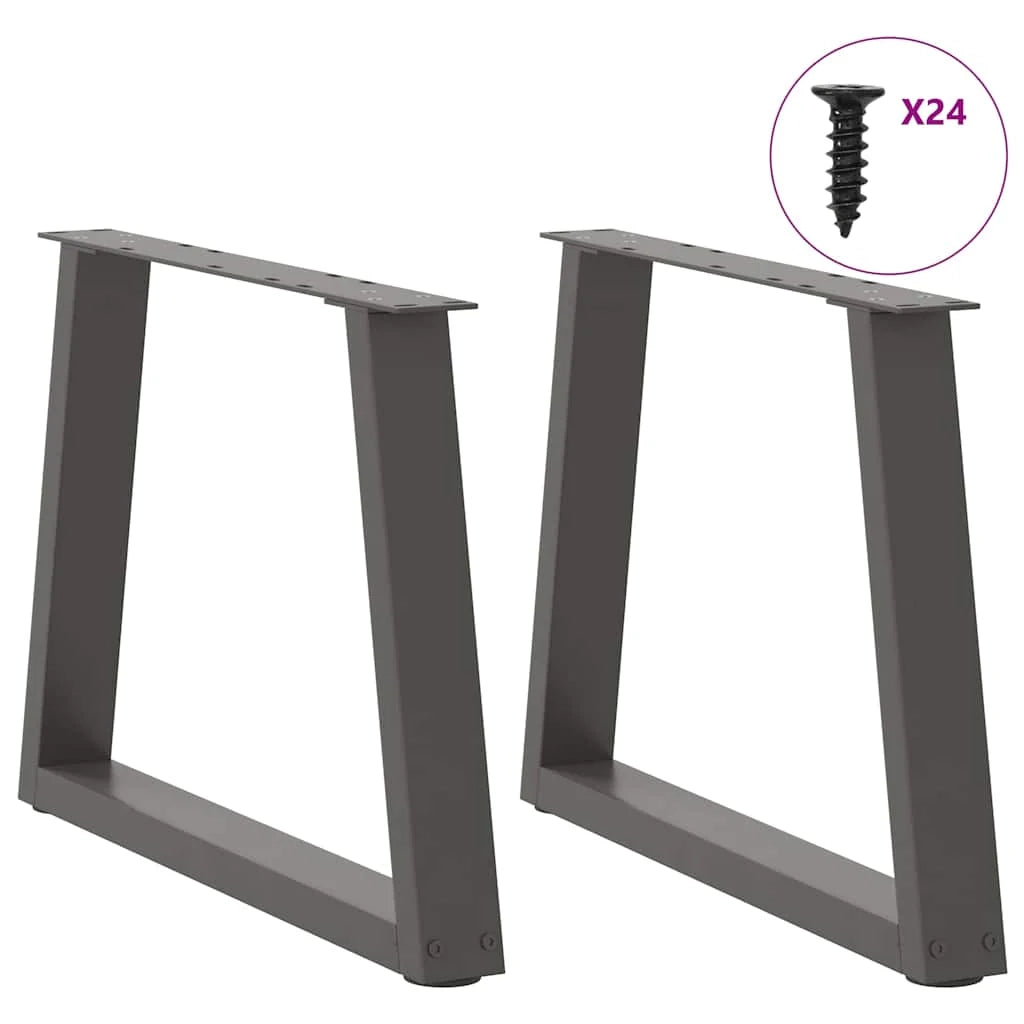 Set di 2 gambe moderne regolabili in acciaio per tavolino da caffè 60 x 42-43,3 cm acciaio antracite 02_0056849