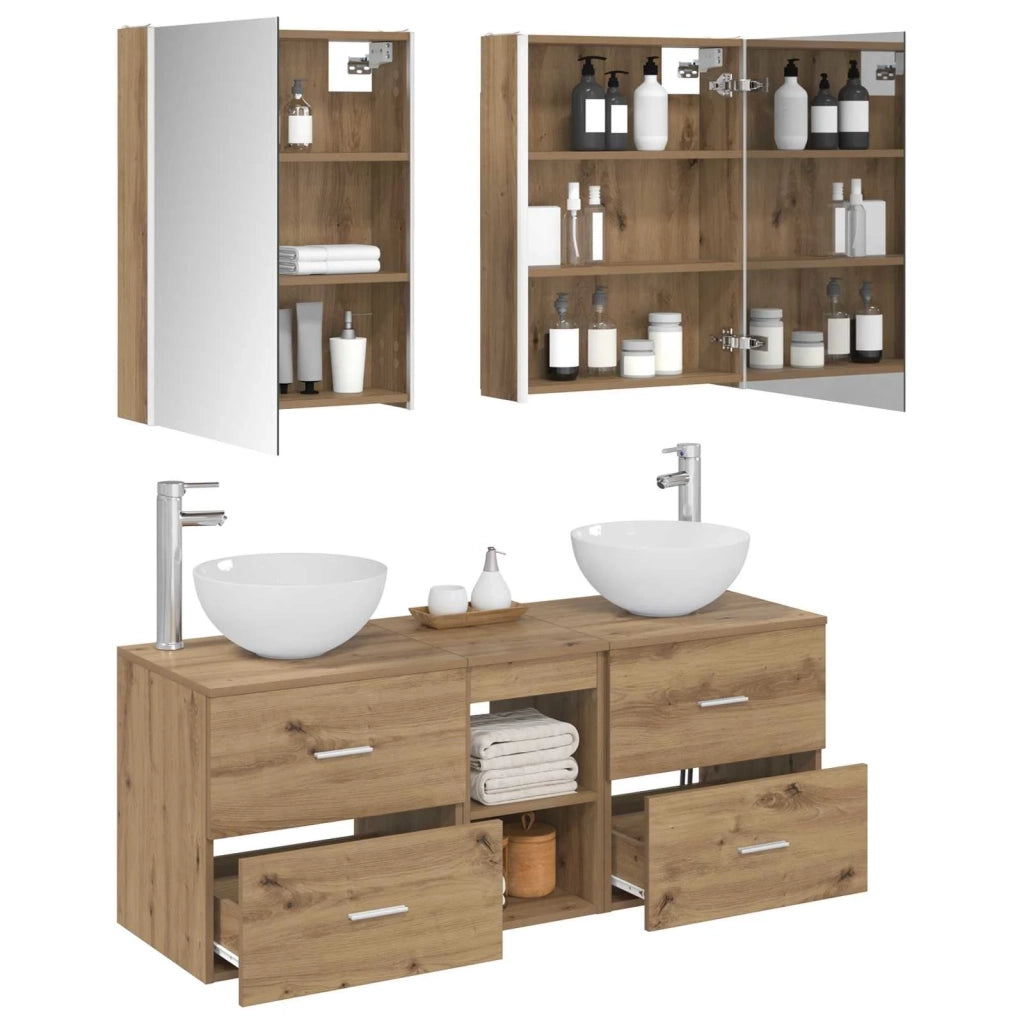 Set di mobili per il bagno 5 pcs Rovere Artigianale 3406734