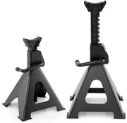 SOARS Set di 2 candeline a cremagliera 6T, altezza regolabile da 360 a 585 mm, supporto robusto in metallo di alta qualità, per auto, roulotte, SUV, nero