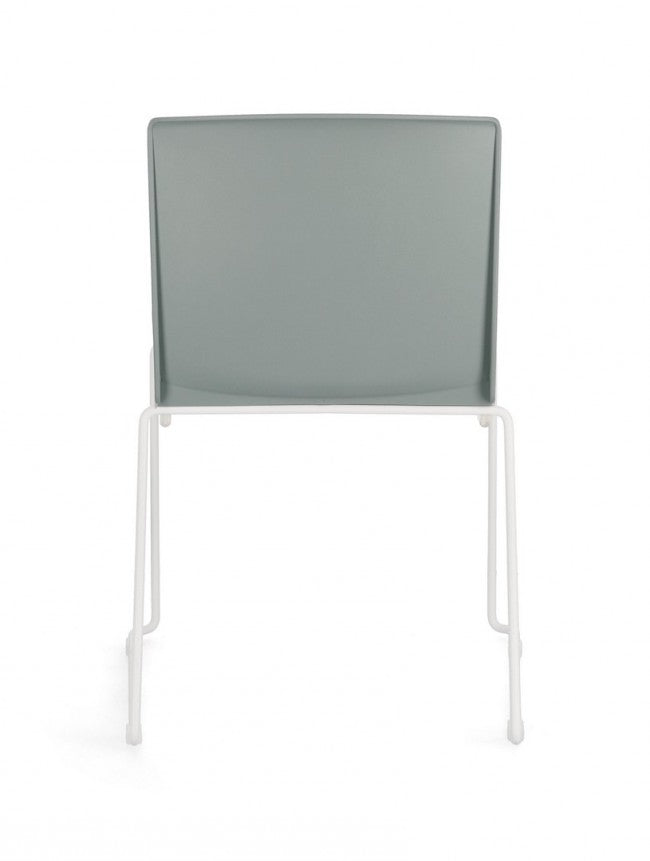 Set 4 Sedie 43,5x50x79 cm Giulia in Poliestere Bianco e Verde Salvia