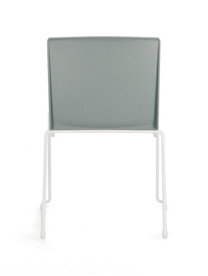 Set 4 Sedie 43,5x50x79 cm Giulia in Poliestere Bianco e Verde Salvia