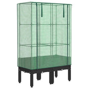 Fioriere | Cassetta per fiori | Letto Rialzato con Copertura Serra Effetto Rattan 80x40x140 cm