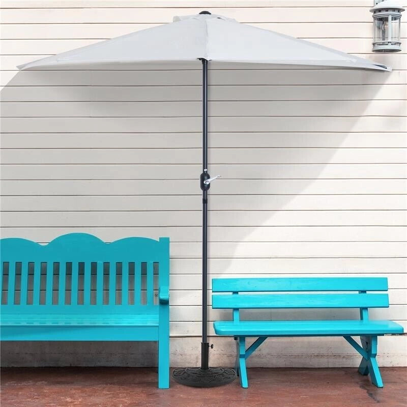 OMBRELLONE SEMICIRCOLARE IMPERMEABILE 269 X 138 X 236 CM BIANCO