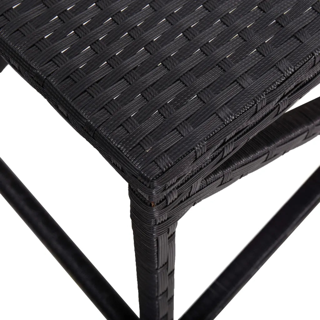 Panchina da Giardino 120 cm in Polyrattan Nero 46210