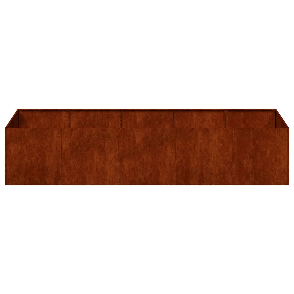 Fioriera-Vaso-Contenitore per Piante Arrugginita 200x80x40 cm in Acciaio Corten