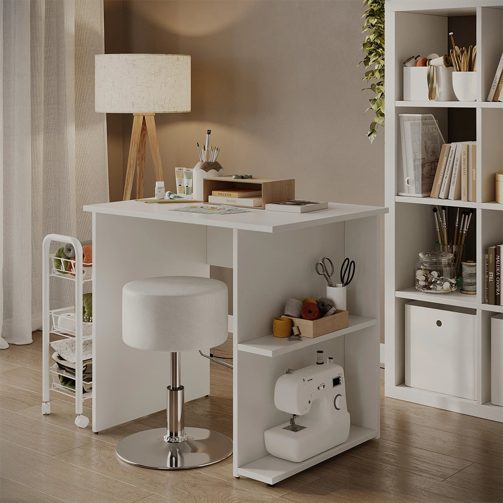 Vicco Scrivania con ripiani Bianco 82 x 60 cm