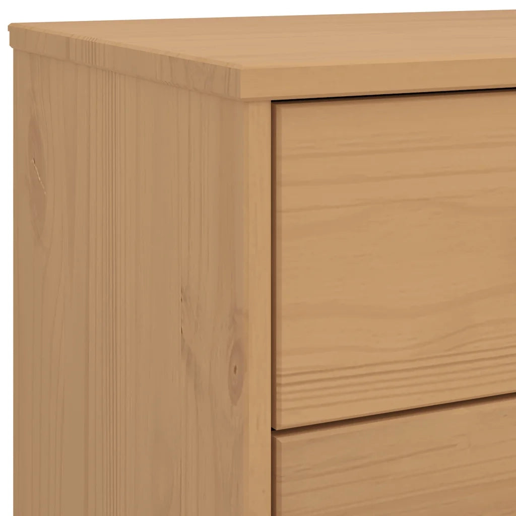 Cassettiera OLDEN Marrone in Legno Massello di Pino