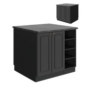 Vicco isola cucina Landhaus antrazit-oro 90 cm senza piano di lavoro