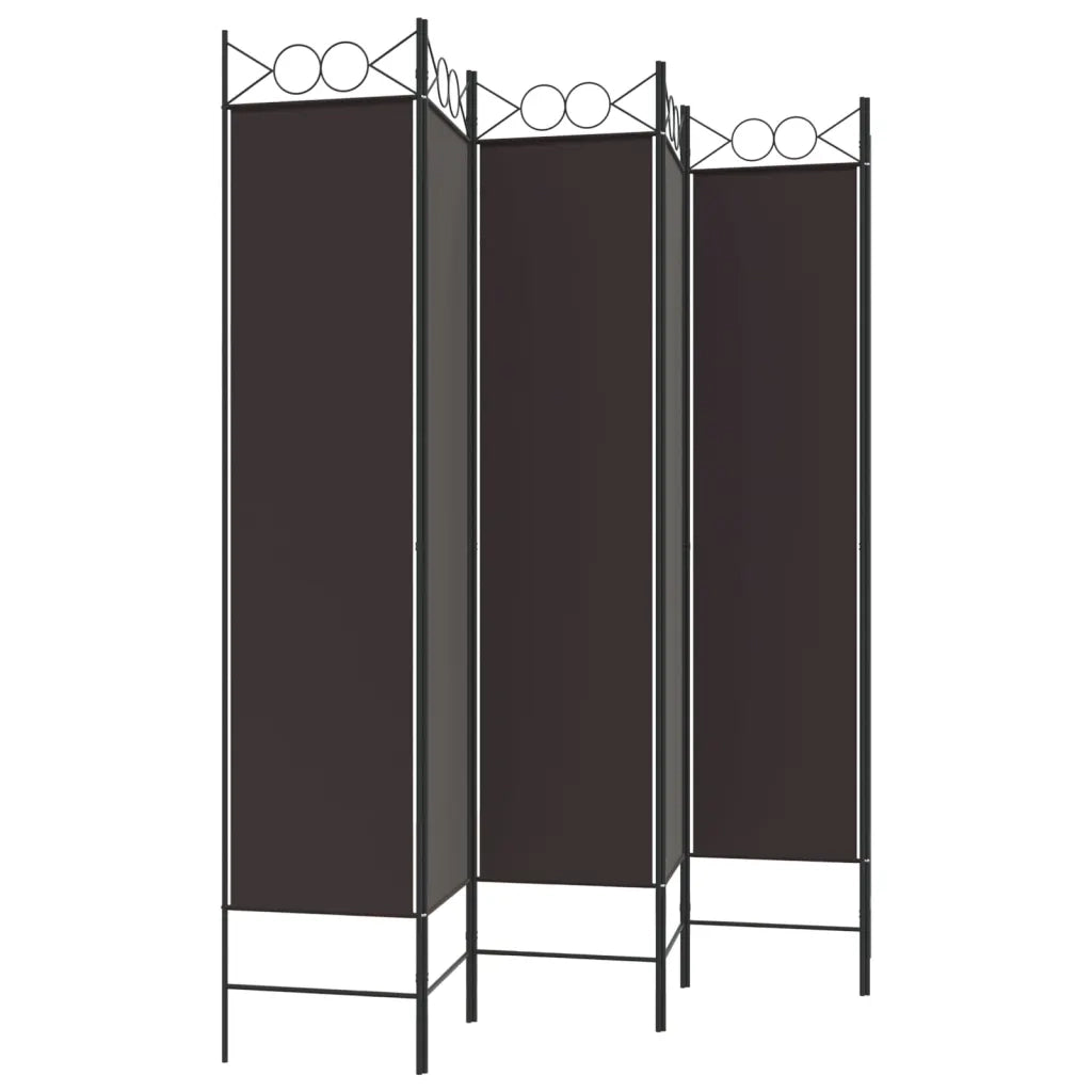 Divisorio a 6 Pannelli Marrone 240x200 cm in Tessuto cod mxl 64360