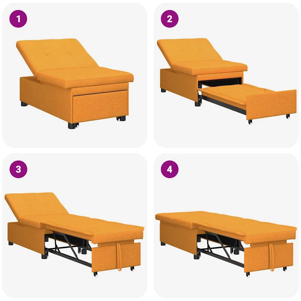 Divano Letto Estraibile Giallo Scuro 194 x 50 x 82 cm Tessuto 42008590