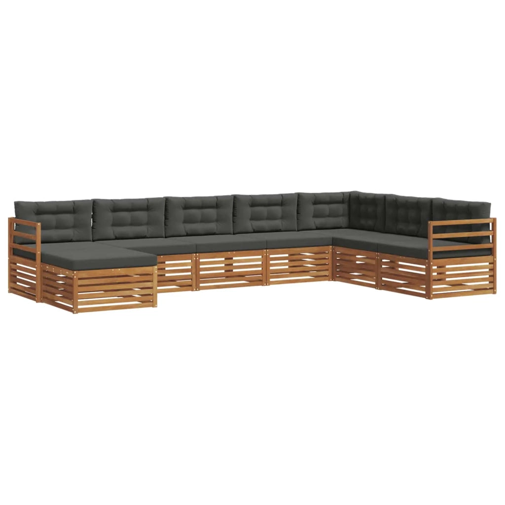 Set di divani da esterno con cuscino 8 pcs Naturale e Antracite