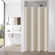 Douchegordijn 90 x 200 cm, tessuto in lino, impermeabile, lavabile in lavatrice, beige