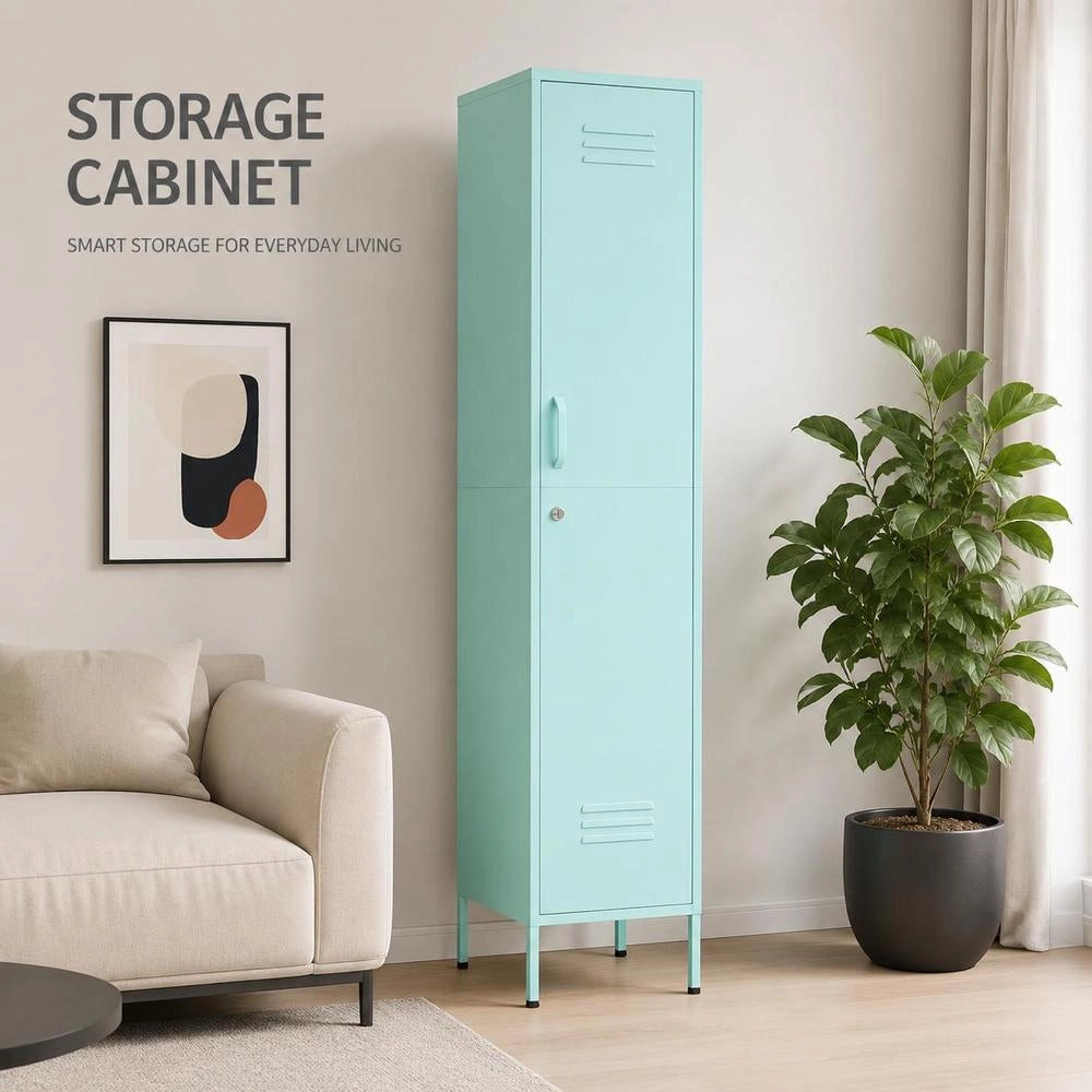 Locker Cabinet, Mint Green, 35x46x180 Cm, Steel
