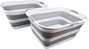 Asciugamano Pieghevole - Spazia Risparmio - Set da 2 - Bianco/Grigio