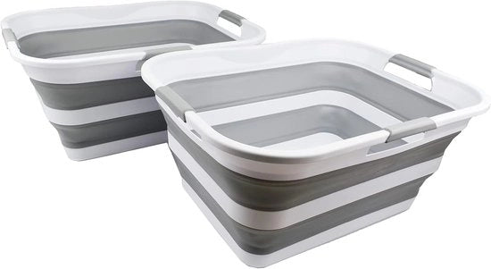 Asciugamano Pieghevole - Spazia Risparmio - Set da 2 - Bianco/Grigio