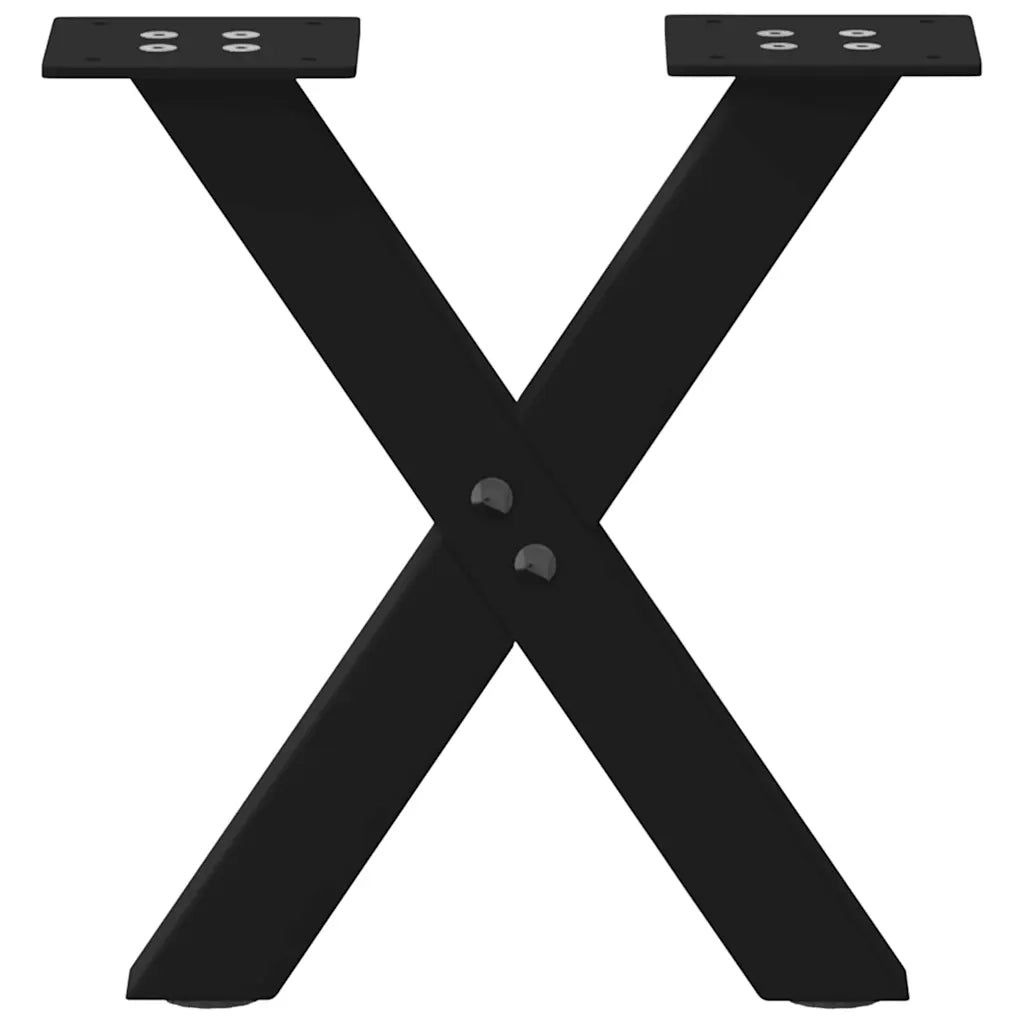 Gambe per Tavolino da CaffÃ¨ a Forma di X 2 pz Nere 37x(30-31) cm Acciaio