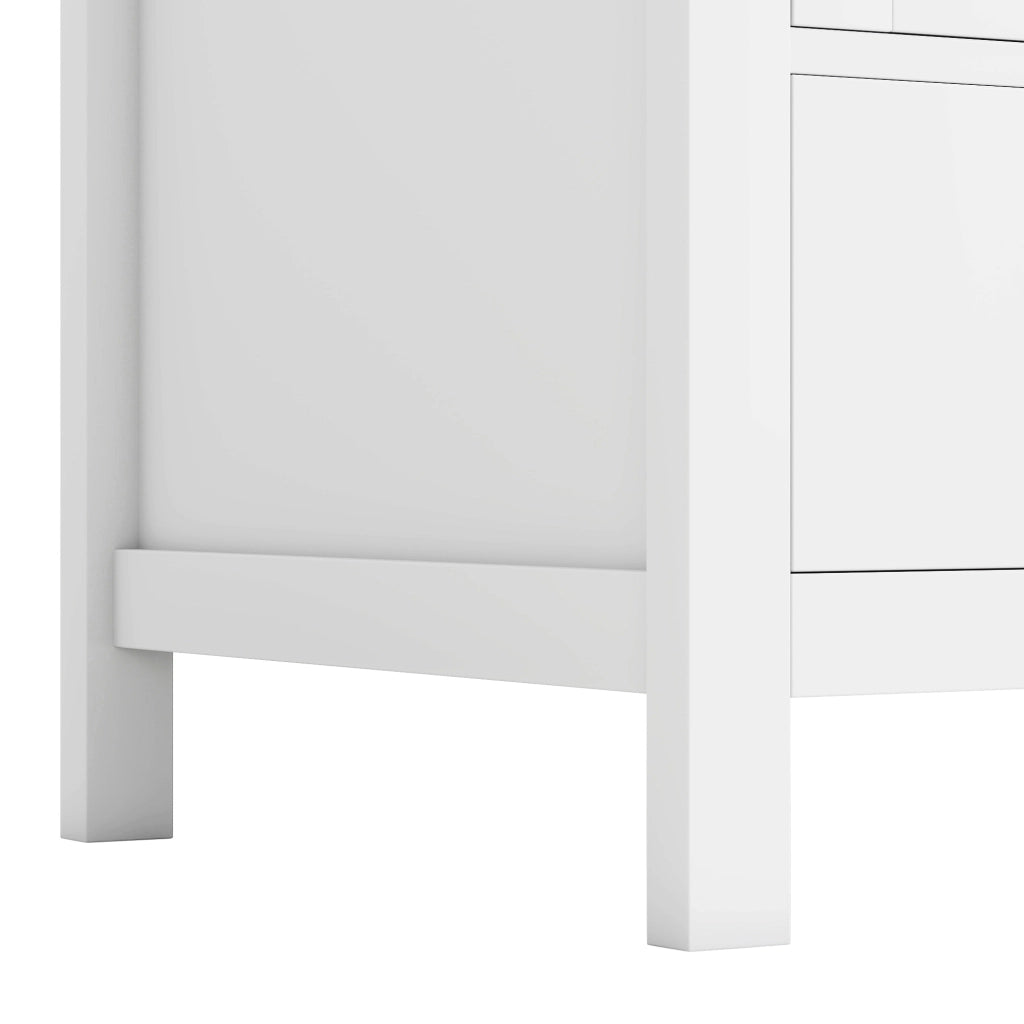 Mobile sottolavabo con lavabo in ceramica, 1 anta, 4 cassetti e 3 ripiani, per bagno, bianco, 76 × 46 × 82 cm
