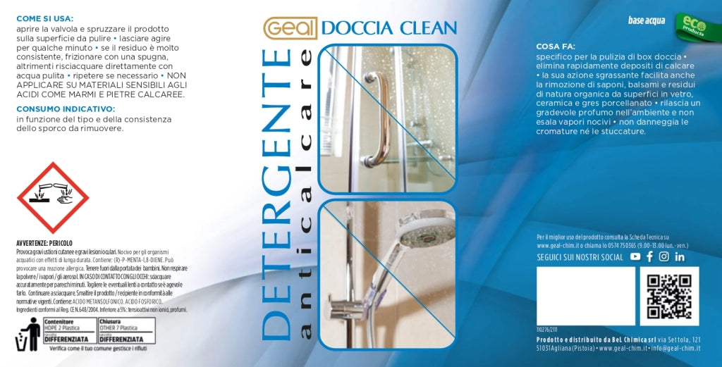 DET. ANTICALCARE DOCCIA CLEAN 0.75LT