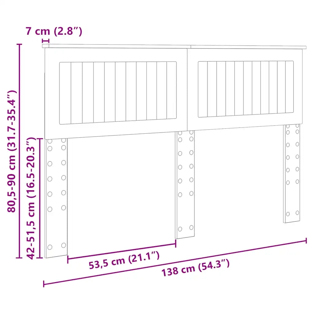 Testiera-Testata-Testiera Decorativa Rovere artigianale 135 cm Legno multistrato 803754