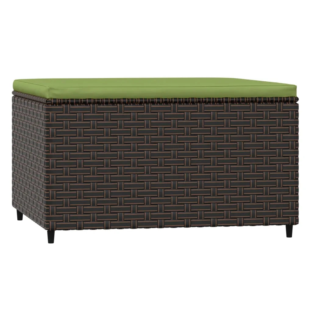 Poggiapiedi da Giardino con Cuscino in Polyrattan Marrone CFW9013694