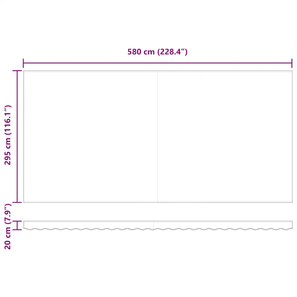 vidaXL Tenda Retrattile Multicolore 600 × 300 cm Poliestere e Metallo