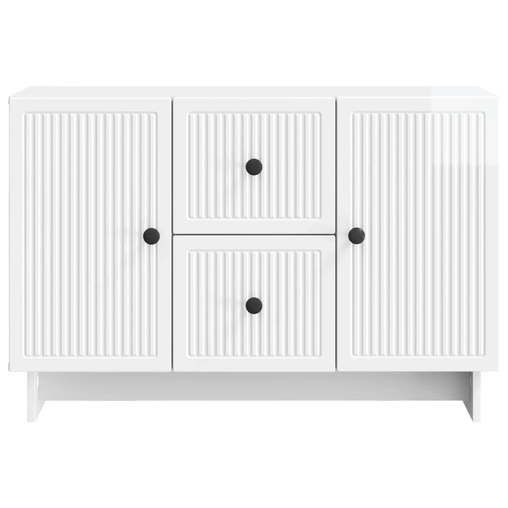 Credenza Bianco Lucido 89 x 34,5 x 60 cm Legno ingegnerizzato