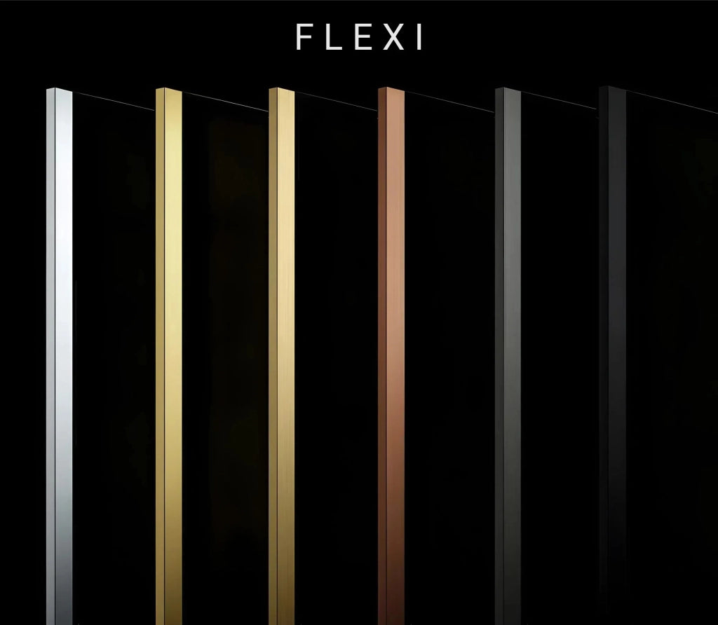 Parete Doccia Rea Flexi Brown / Brush Gold 140