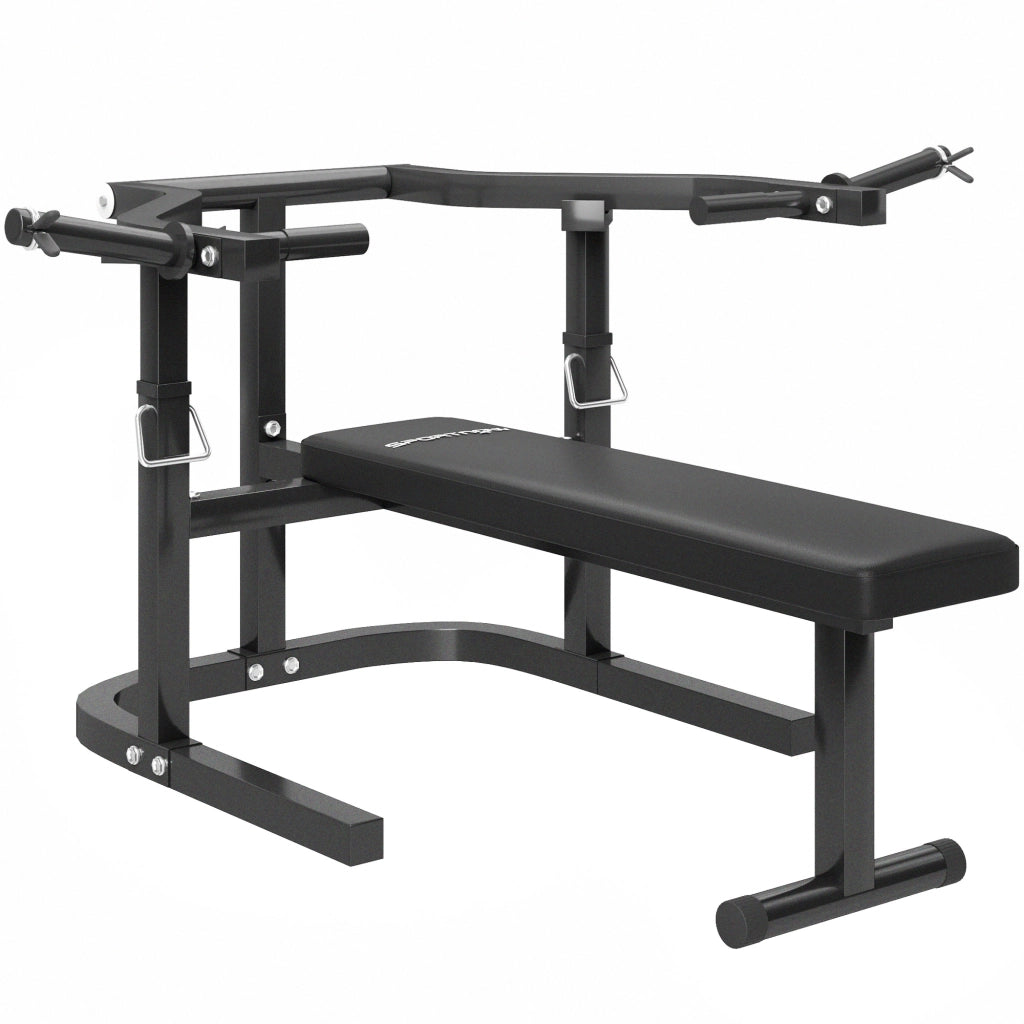 Macchina Pettorali ad Altezza Regolabile in Acciaio, 150x150x60-85 cm, Nero