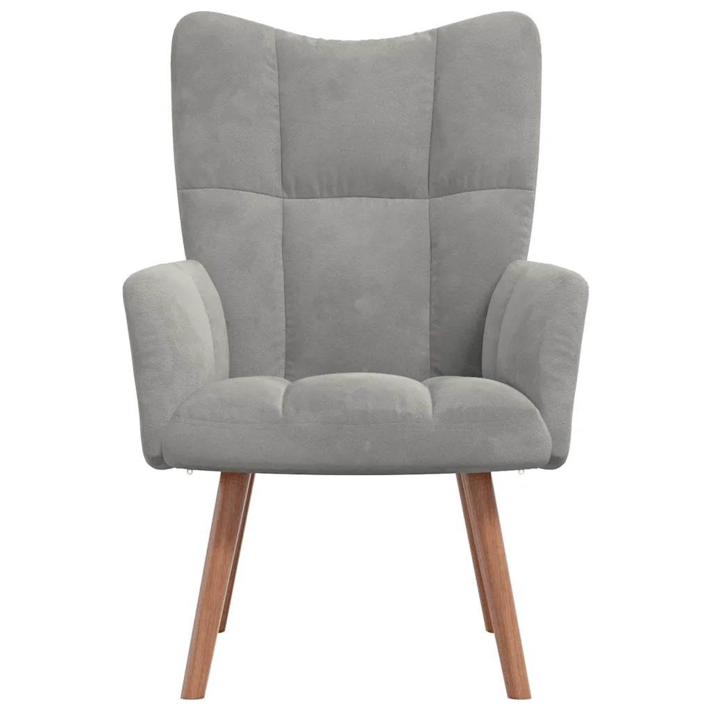 Poltrona Relax Grigio Chiaro in Velluto cod mxl 51722