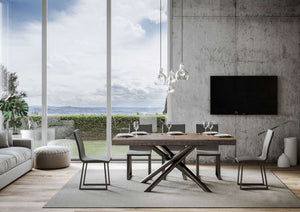 Tavolo Allungabile 200-460x90x77 cm Famas Premium Noce Telaio Antracite