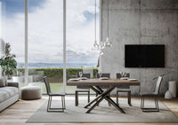 Tavolo Allungabile 180-440x90x77 cm Famas Premium Noce Telaio Antracite