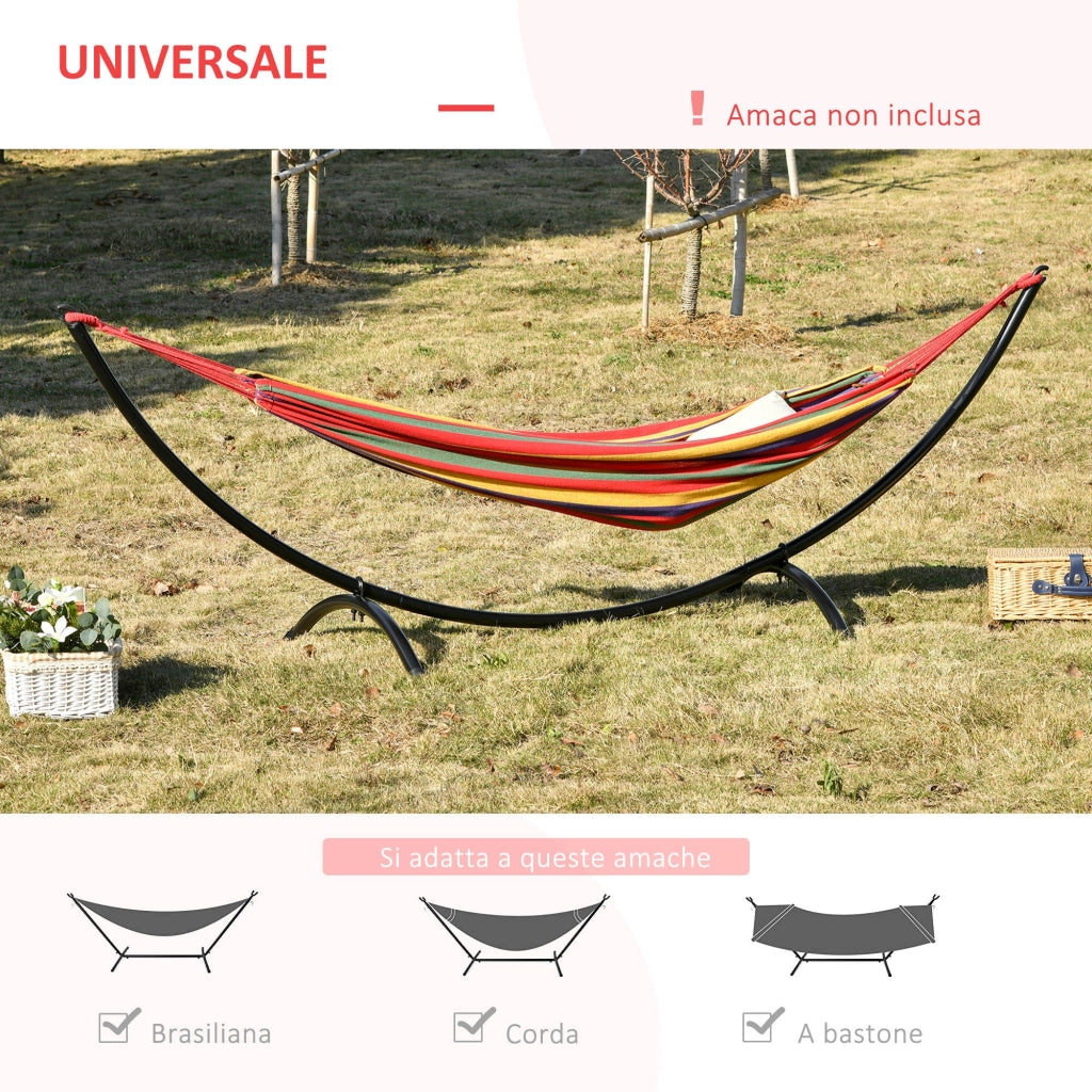 Struttura Amaca da Giardino 300x90x100 cm in Metallo Nero