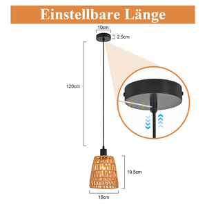 Lampada a sospensione ZMH vintage E27 per sala da pranzo e cucina