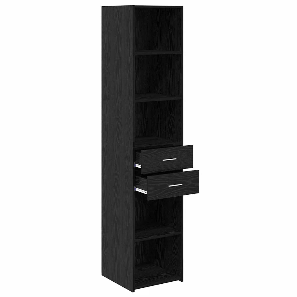 Credenza-Buffet-Armadio da cucina Rovere Nero 40 x 42,5 x 185 cm Legno multistrato