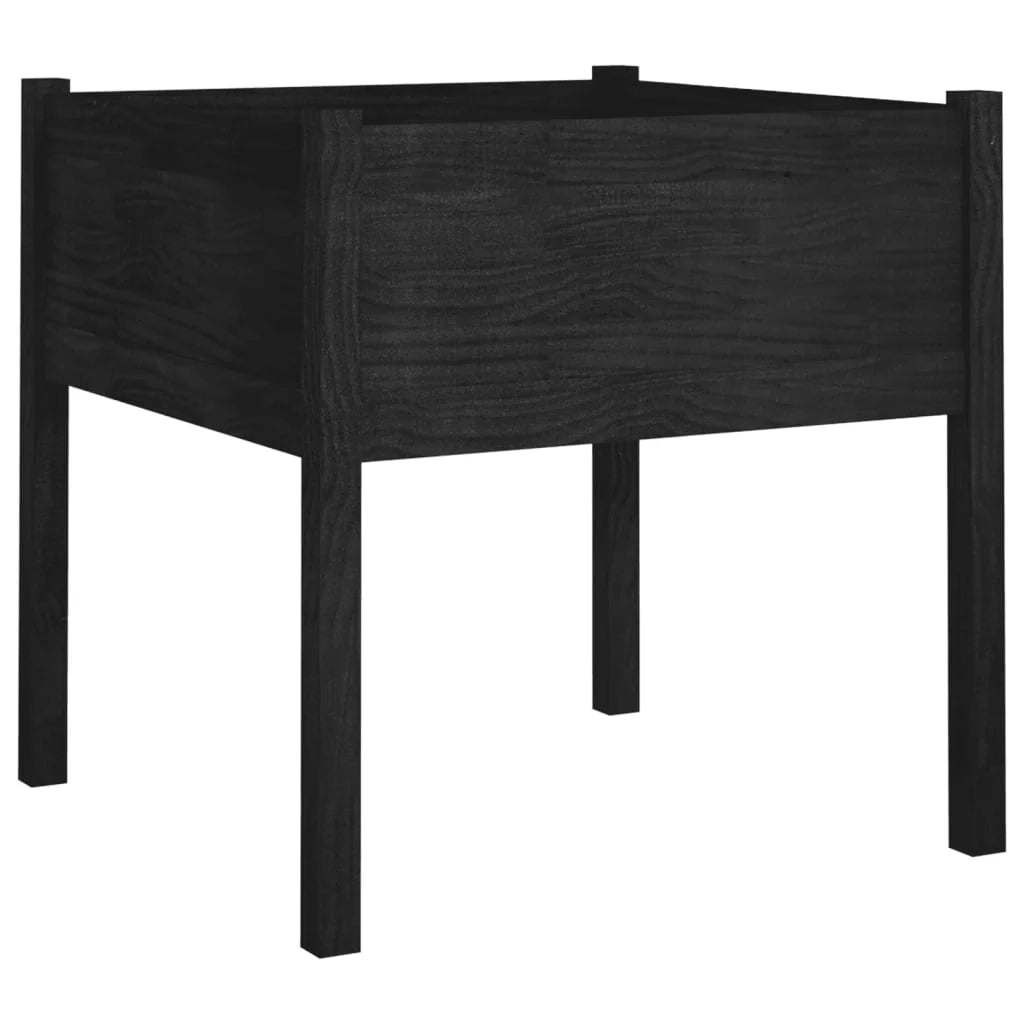 Fioriera aiuola rialzata fioriera aiuola giardino terrazza set da 2 70 x 70 x 70 cm legno massello di pino nero 02_0039006
