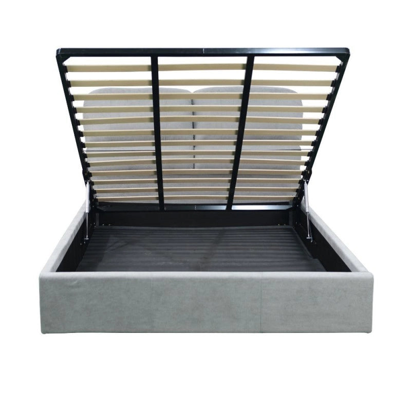 Letto una piazza e mezzo Sofaback contenitore in tessuto Enjoy 20 light gray