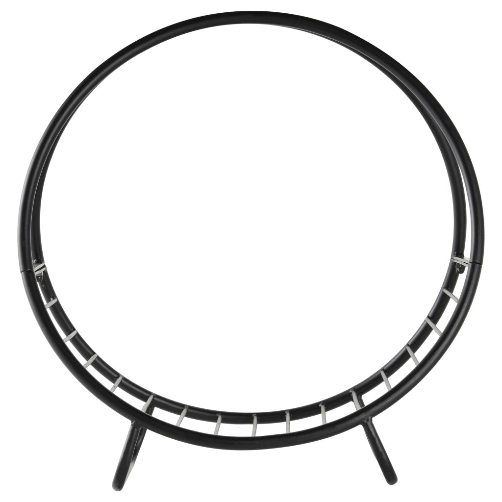 Portalegna in Metallo per Interni ed Esterni per Camino, Porta Legna da Interno con Forma a Cesto, 45x29.5x47cm, Nero