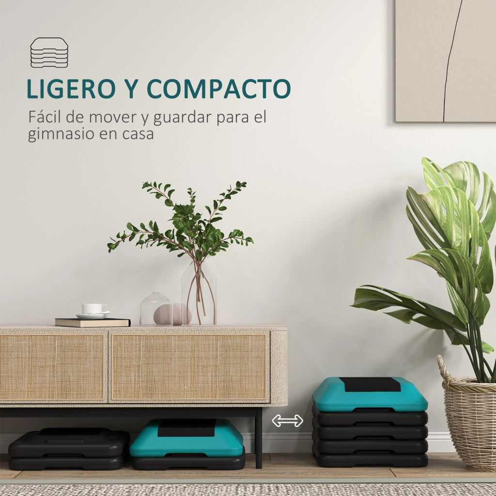 Step Fitness Stepper Antiscivolo con Altezza Regolabile ¨C zephmum ¨C Blu, 10-30 cm, 150 kg