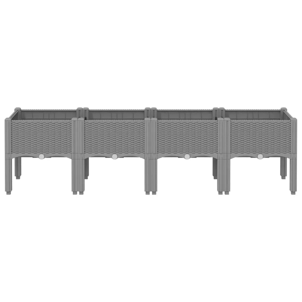 Fioriera da Giardino con Gambe Grigio Chiaro 160x40x42 cm in PPcod mxl 115319