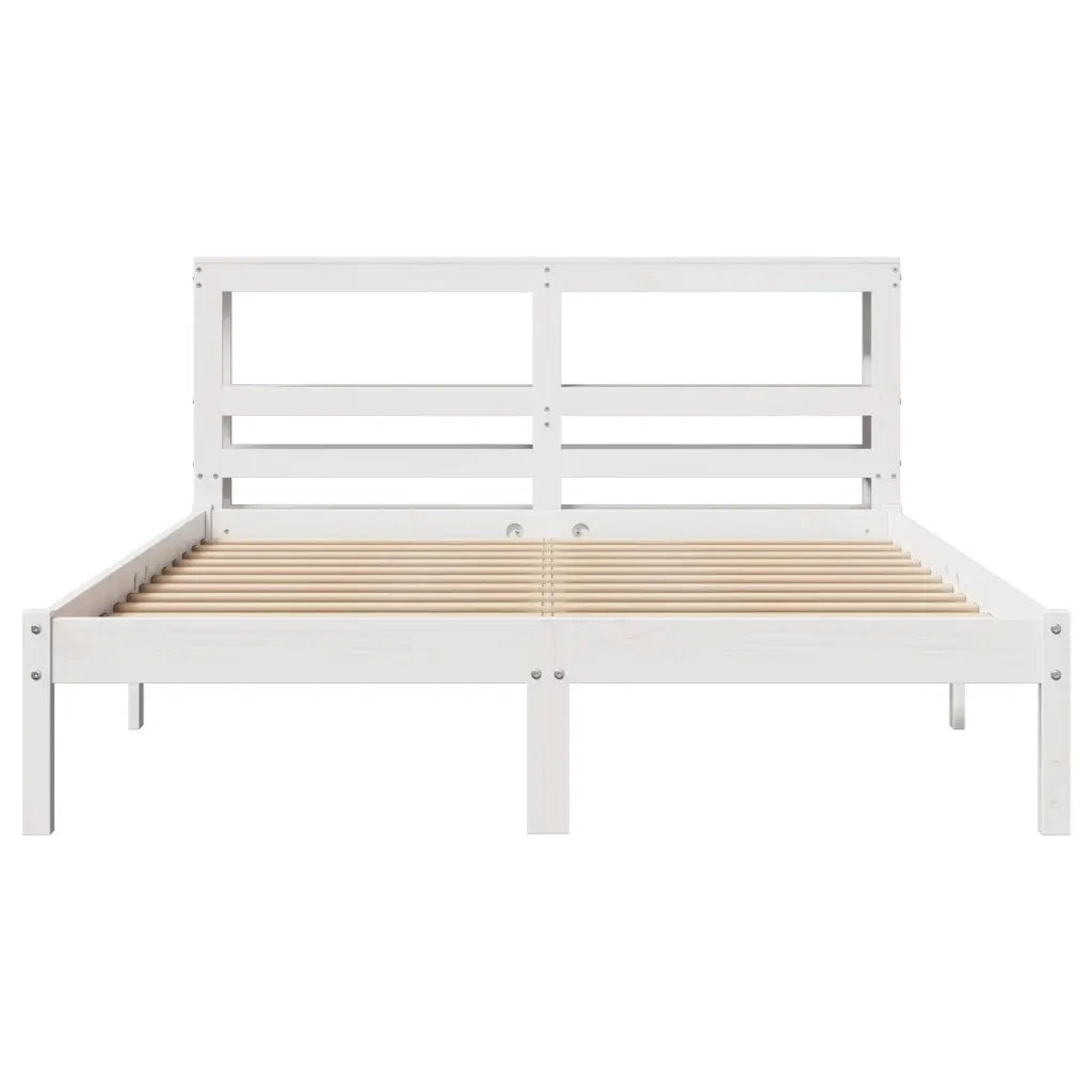Letto senza Materasso Bianco 120x200 cm Legno Massello di Pino 3305721