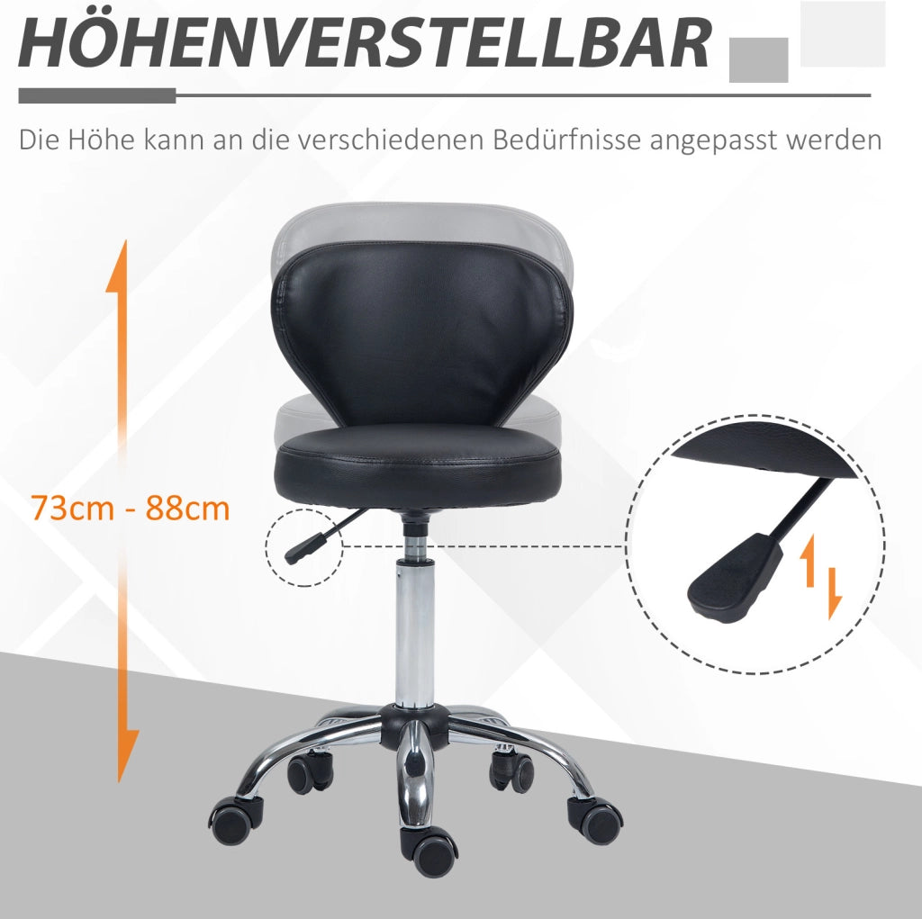 Sgabello da lavoro girevole con schienale ergonomico