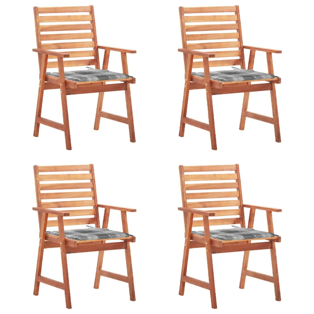 Sedie da Pranzo da Esterni con Cuscini 4 pz Massello di Acacia cod mxl 8563