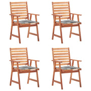 Sedie da Pranzo da Esterni con Cuscini 4 pz Massello di Acacia cod mxl 8563