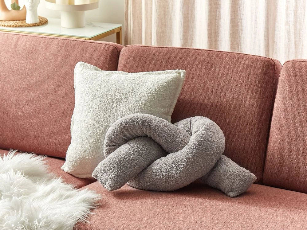 Cuscino moderno in tessuto peluche grigio 172 x 14 cm accessorio decorazione divano