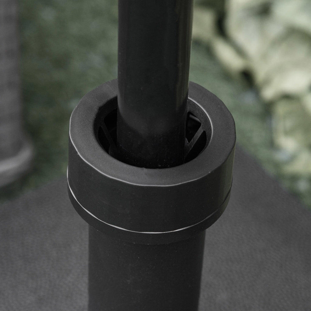 Base per ombrellone quadrato con 4 ruote ¨C zephmum ¨C 45x45x39 cm HDPE nero