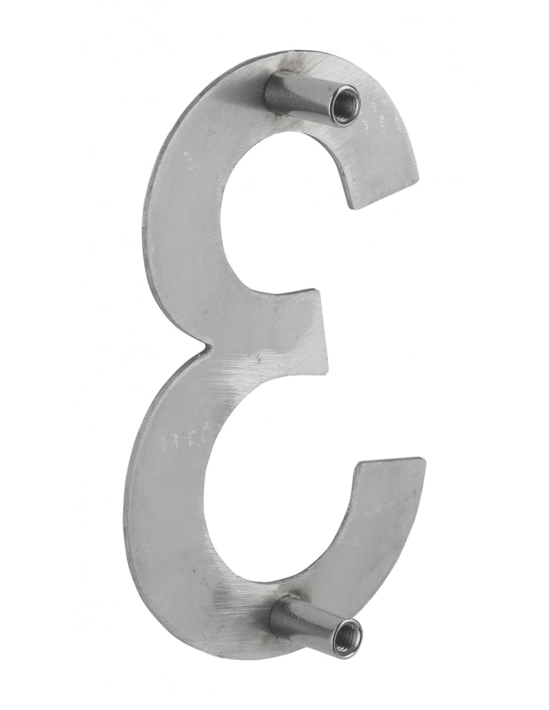 Numero civico 3 in acciaio inox 304, altezza 100 mm, con distanziatori – THIRARD