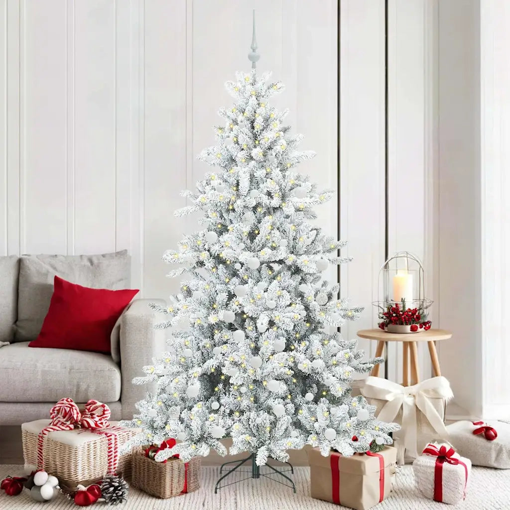 Albero di Natale | Decorazioni natalizie Artificiale con Rami Pieghevoli Bianco 180 cm